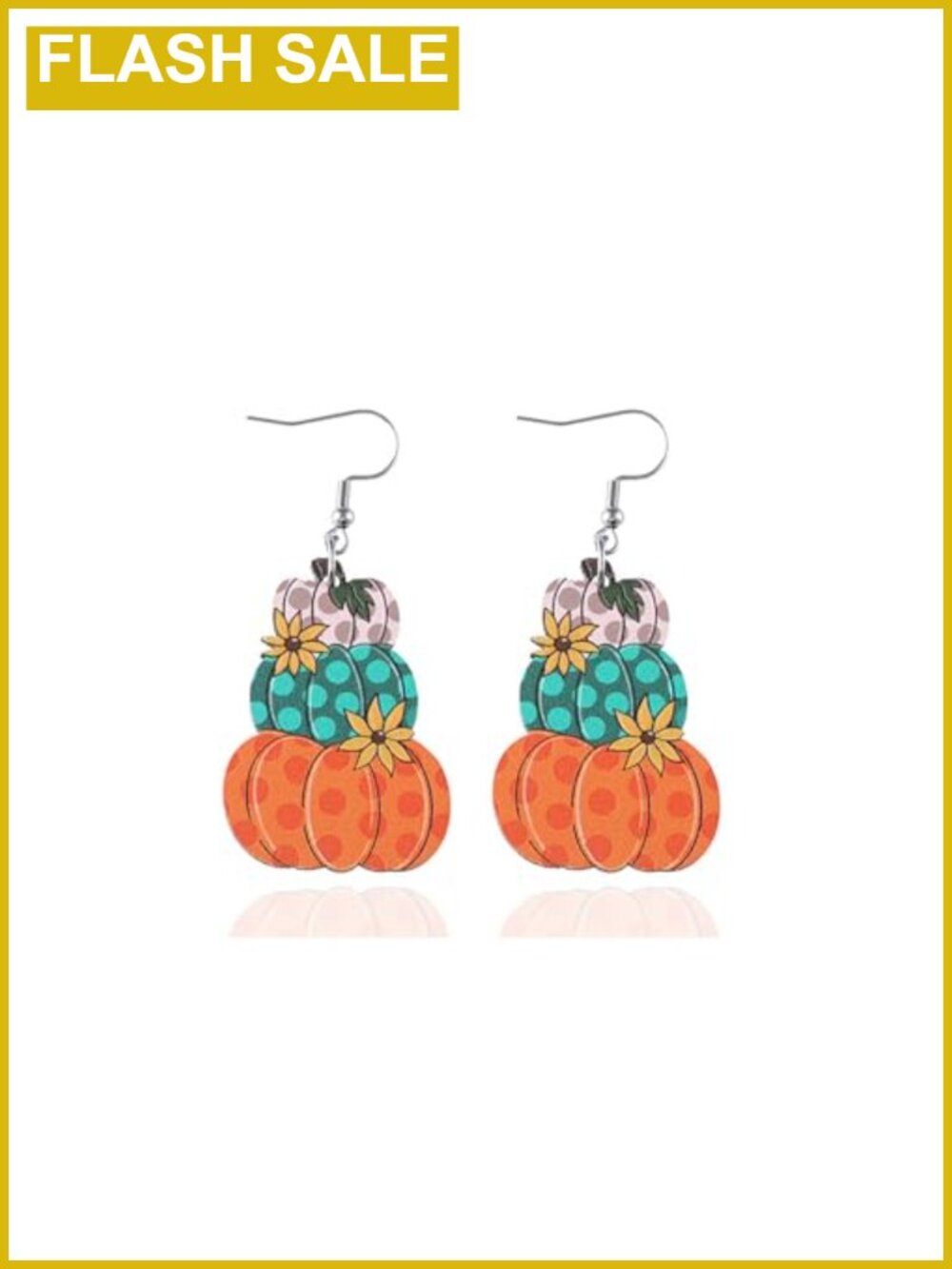 Wooden Pumpkin Maple Leaf Dangle Earrings Fall Thanksgiving Jewelry
